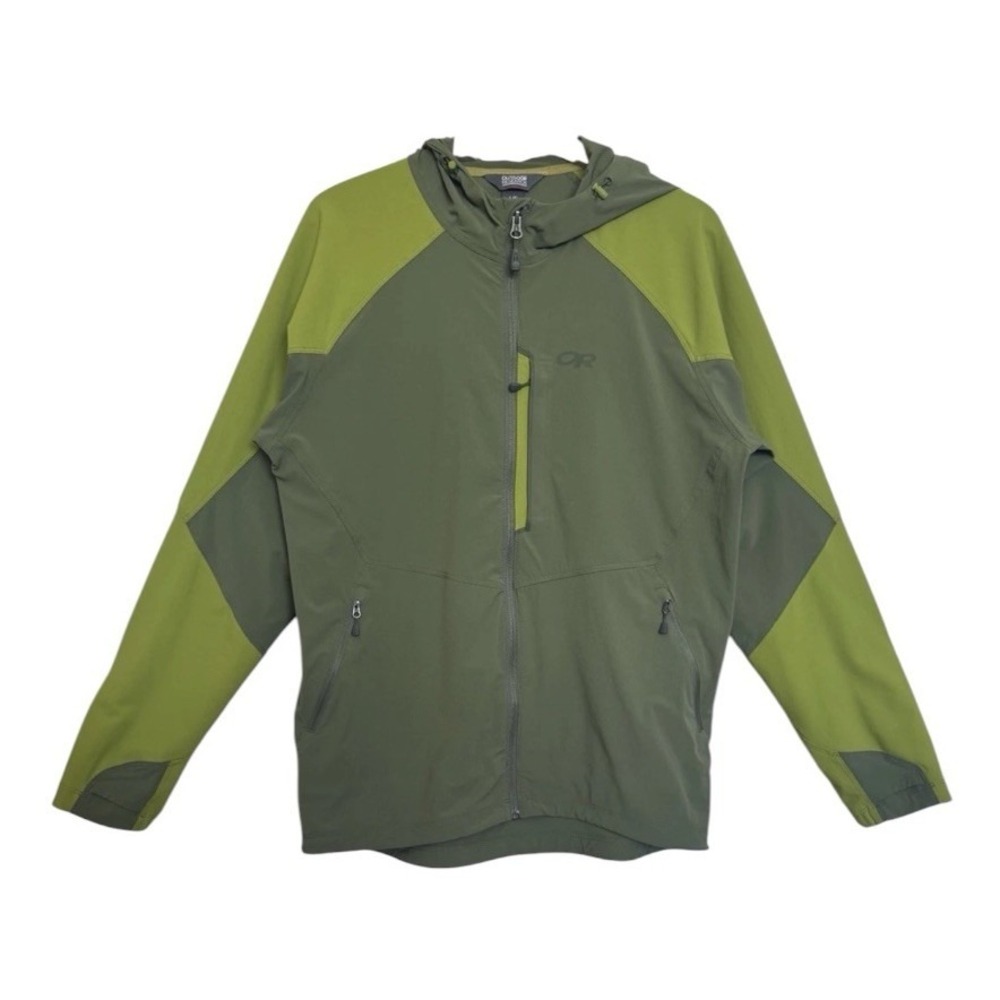 Outdoor Research Ferrosi Jacket Zip Up Hooded Mens Size Large Green V002